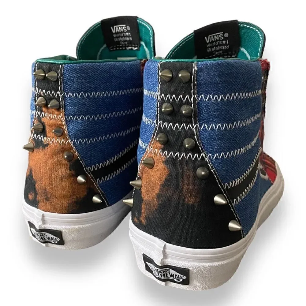 Vans Off the Wall Mens Sk8-Hi Tartan Daze Spike Sneakers size 7.5 / 9 Womens